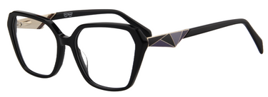 Afro Motif Women Eyeglasses: Yejide - Black - SpecSMART Eye Clinic (Diagonal View)